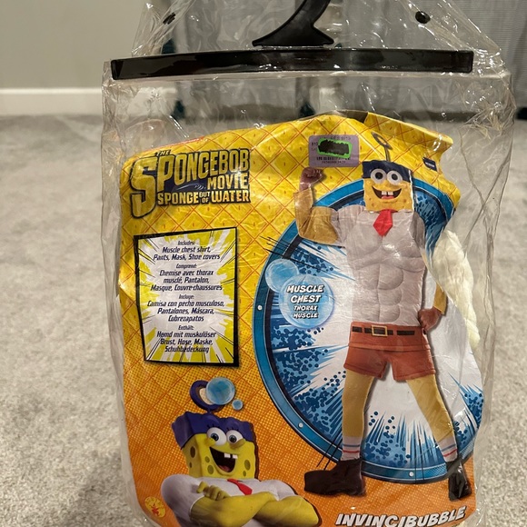 EUC SpongeBob SquarePants Movie Muscle Halloween Costume Size 6 7 8 10 Small Med - Picture 2 of 9
